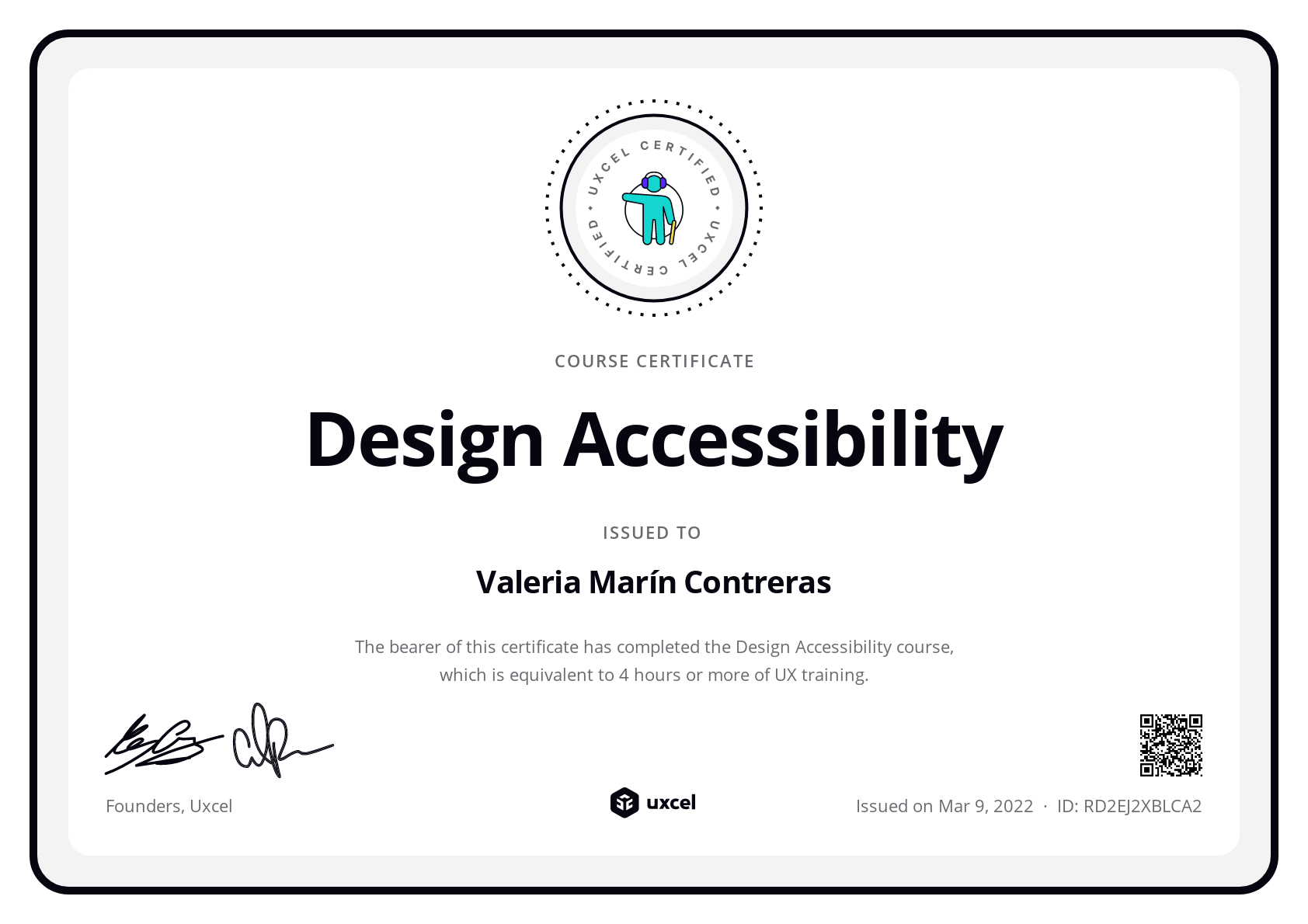Valeria Marín Contreras's certificate